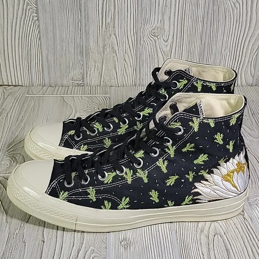 Converse Chuck 70 Prep Embroidery High Cactus Sneakers Mens 9.5 Womens 11.5 - Picture 5 of 14